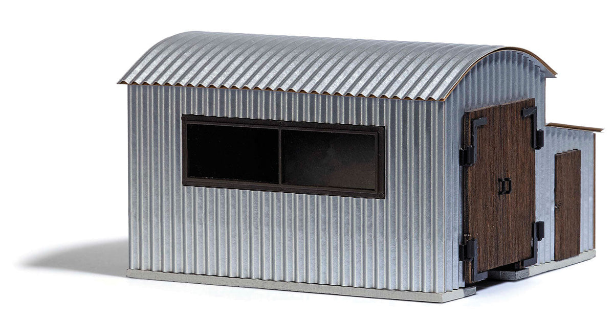 Corrugated Metal Locomotive Shed/Engine House - Feldbahn -- Kit - 2-11/16 x 2-5/8 x 1-1/2"  6.8 x 6.7 x 3.9cm-1