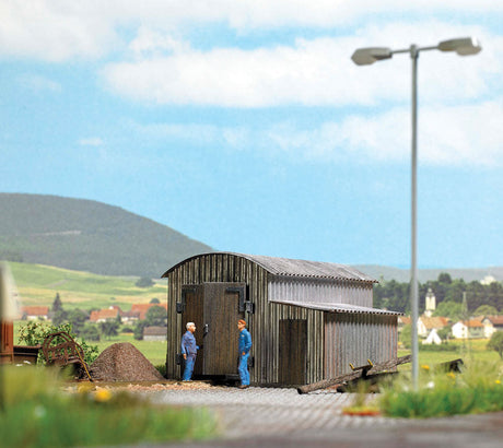 Corrugated Metal Locomotive Shed/Engine House - Feldbahn -- Kit - 2-11/16 x 2-5/8 x 1-1/2"  6.8 x 6.7 x 3.9cm-2