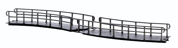 Feldbahn Industrial Railroad Bridge System Component - Kit (Plastic) -- Curved Bridge Section 4-1/2"  11.5cm Radius, 45 Degrees pkg(2)