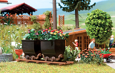2 Tipper Wagons -- With Flowers