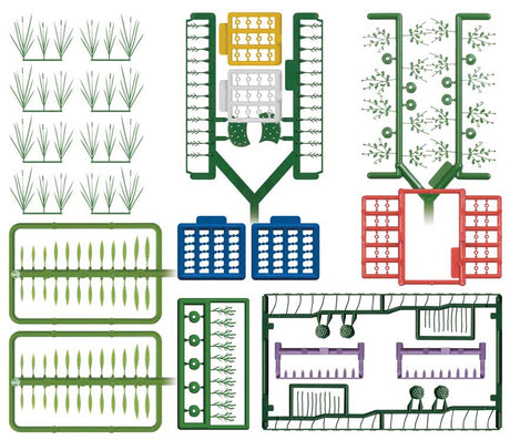 Forest Flowers Kit -- 4 Wild Lupins, 5 Cornflowers, 8 Poppies, 24 Daisies, 4 Ferns, 24 Cattails &-1