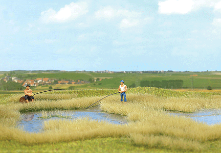 Thinning Grass Pad - 11-11/16 x 8-1/4"  29.7 x 21cm -- Grass & Reed Marsh/Pond Shoreline