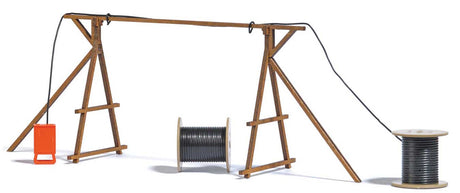 Wooden Construction Site Cable Bridge with Reels and Power Distributor - Kit-2