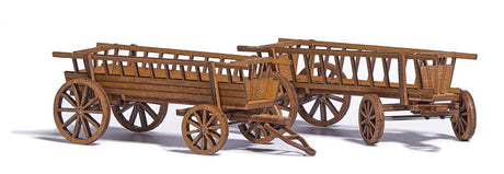 Wood Hay Wagons - Laser-Cut Wood Kit -- pkg(2)-2