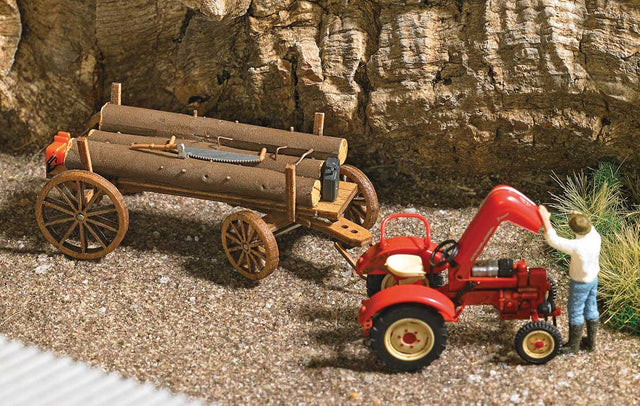 Wooden Carts - Wagons - Laser-Cut Wood Kit -- Includes: 1 Tank Load and 1 Log Load pkg(2)-1