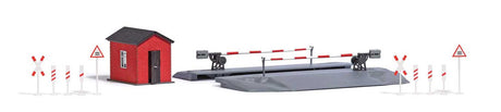 European Grade Crossing - Kit -- With Gatekeeper's Shanty and Signs-1