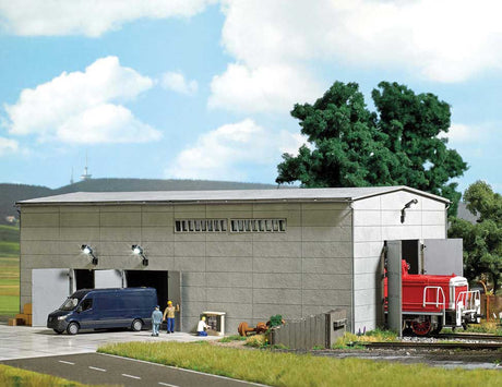 Concrete Workshop with Railcar Door -- Laser-Cut Kit - 11-1/4 x 5-7/8 x 4"  28.5 x 15 x 10.3cm-1