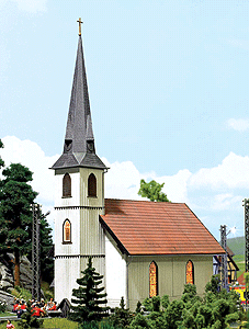 Wooden Church - Kit -- 6-11/16 x 3-1/16 x 10"  17 x 7.8 x 25.5cm