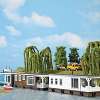 Houseboat - Laser-Cut Wood Kit - 5-1/2 x 1-3/4 x 1-1/2"  14 x 4.5 x 3.8cm -- Light Blue