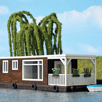 Houseboat - Laser-Cut Wood Kit - 5-1/2 x 1-3/4 x 1-1/2"  14 x 4.5 x 3.8cm -- Brown