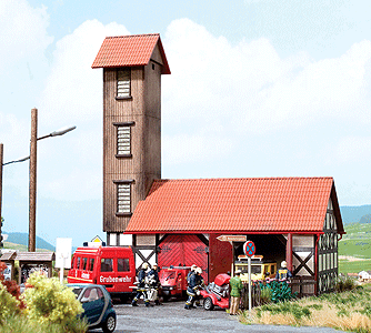 Fire Dept Equipment House Kit -- 13.5 x 7.5 x 15.3cm