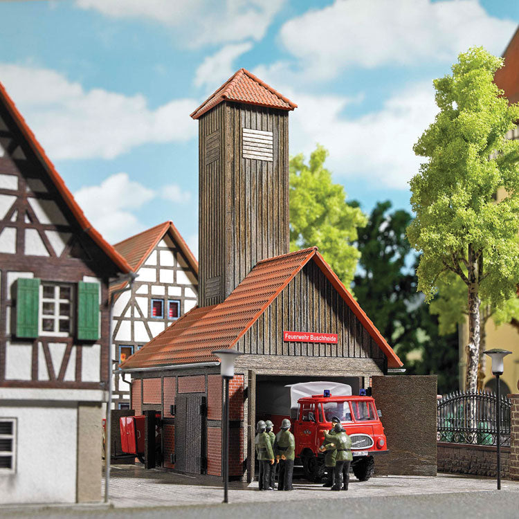 Buschheide, Germany, Half-Timber Firehouse -- Laser-Cut Wood & Card Kit - 4-1/16 x 2-15/16 x 6-1/4"  10.3 x 7.4 x 15.8cm-1