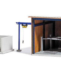 Road Maintenance Vehicle Servicing Garage w/Gravel/Salt Bins -- Laser-Cut Wood Kit - 3-11/16 x 3-11/16 x 2-1/4"  9.3 x 9.3 x 5.7cm