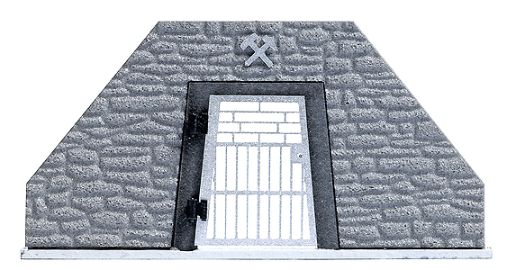 Mine Entrance For Miners -- 2-13/16 x 1-1/4"  7.2 x 3.2cm