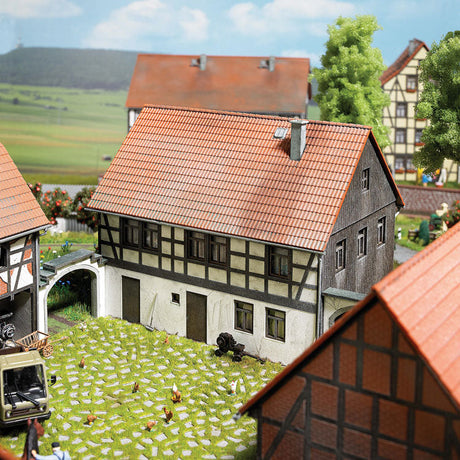 Half-Timbered House -- Laser-Cut Wood Kit - 5 x 3-11/16 x 4-1/8"  12.8 x 9.3 x 10.5cm-1