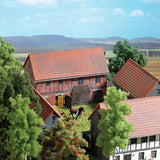 Half-Timbered Barn w/Large Stable -- Laser-Cut Wood Kit - 6-1/8 x 3-1/4 x 3-9/16"  15.5 x 8.2 x 10.5cm-2