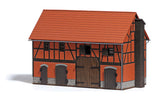 Half-Timbered Barn w/Large Stable -- Laser-Cut Wood Kit - 6-1/8 x 3-1/4 x 3-9/16"  15.5 x 8.2 x 10.5cm-3