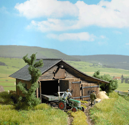 Wooden Barn -- Laser-Cut Wood Kit - 4-13/16 x 3-11/16 x 2-5/16"  12.2 x 9.4 x 5.9cm-1
