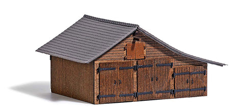 Wooden Barn -- Laser-Cut Wood Kit - 4-13/16 x 3-11/16 x 2-5/16"  12.2 x 9.4 x 5.9cm-2