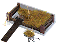 Compost Pile w/Concrete Baseplate and Wooden Side Beams (plastic and wood) -- With Scatter Material and Accessories 57 X30mm