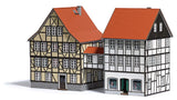 Old Town Half-Timber Buildings & Covered Overhead Walkway -- Laser-Cut Kits-2
