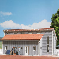 Commercial Building/Workshop -- Laser-Cut Wood Kit - 6 x 3-5/16 x 2-13/16"  15.3 x 8.4 x 7.2cm