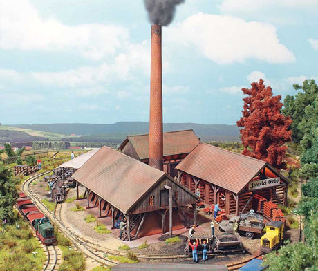 Brick Kiln with Smokestack -- Laser-Cut Kit - 7-3/4 x 4-1/8 x 8-3/8"  19.7 x 10.5 x 21.3cm-2