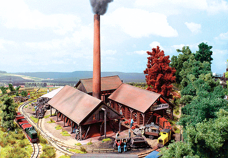 Brick Kiln with Smokestack -- Laser-Cut Kit - 7-3/4 x 4-1/8 x 8-3/8"  19.7 x 10.5 x 21.3cm-1