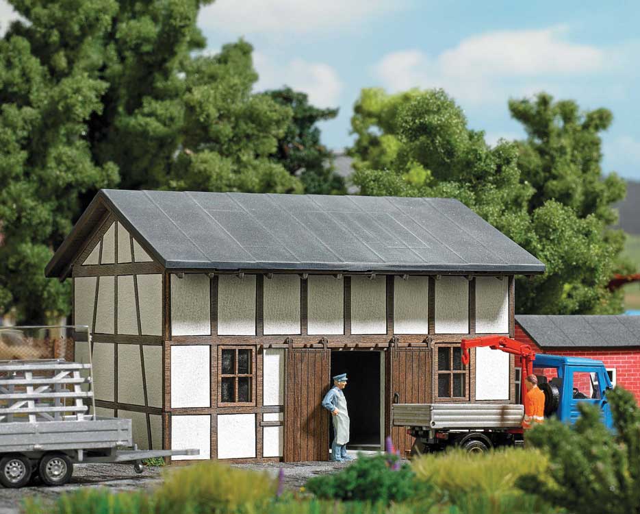 Half-Timber Storage Shed -- Laser-Cut Kit - 4 x 2-5/8 x 2-9/16"  10.2 x 6.7 x 6.6cm-1
