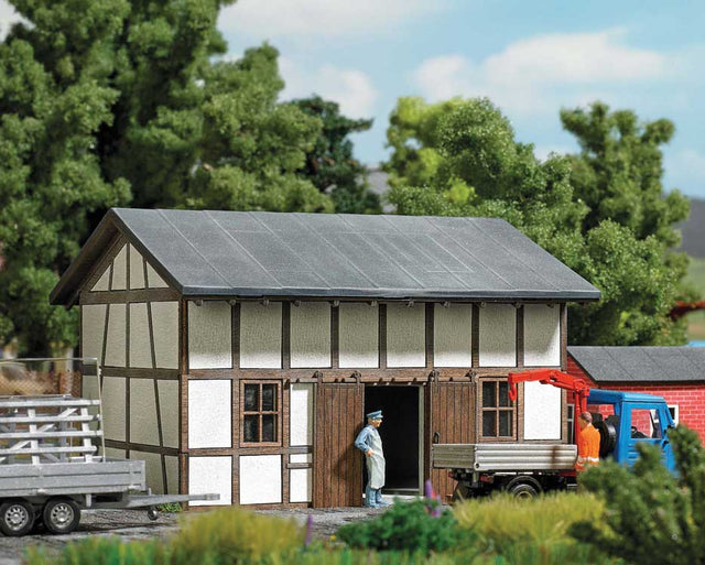 Half-Timber Storage Shed -- Laser-Cut Kit - 4 x 2-5/8 x 2-9/16"  10.2 x 6.7 x 6.6cm-1