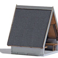 Refuge Hut w/Benches -- Laser-Cut Wood & Card Kit - 1-3/8 x 1-5/16 x 1-9/16"  3.5 x 3.4 x. 4cm