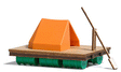 Wood Raft w/Paddle & Tent - Kit