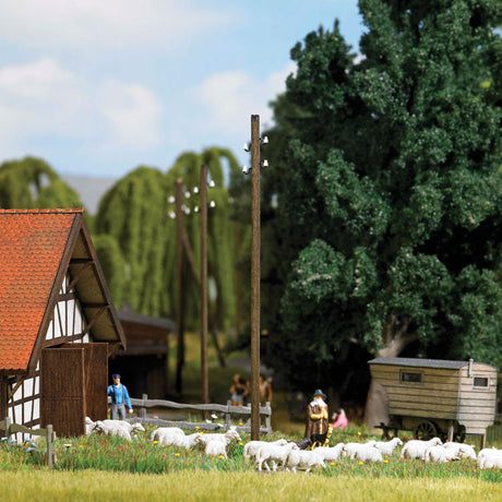 Utility Power Poles - Laser-Cut Wood Kit -- 4-3/16"  10.7cm Tall pkg(5)-1