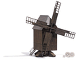 Wood Windmill -- Laser-Cut Wood Kit - 3-3/8 x 2-3/8 x 5-5/16"  8.5 x 6 x 13.5cm