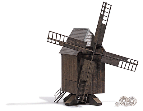 Wood Windmill -- Laser-Cut Wood Kit - 3-3/8 x 2-3/8 x 5-5/16"  8.5 x 6 x 13.5cm