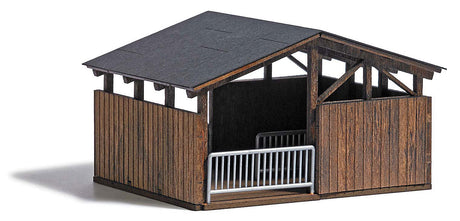 Open Stable -- Laser-Cut Wood Kit - 2-11/16 x 2-1/16 x 1-1/2"  6.9 x 5.3 x 3.9cm-2