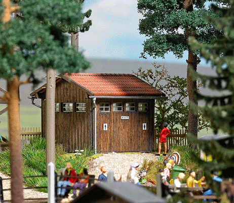 Wooden Restroom -- Kit - 2-3/8 x 2 x 1-3/4"  6 x 5 x 4.4cm-1