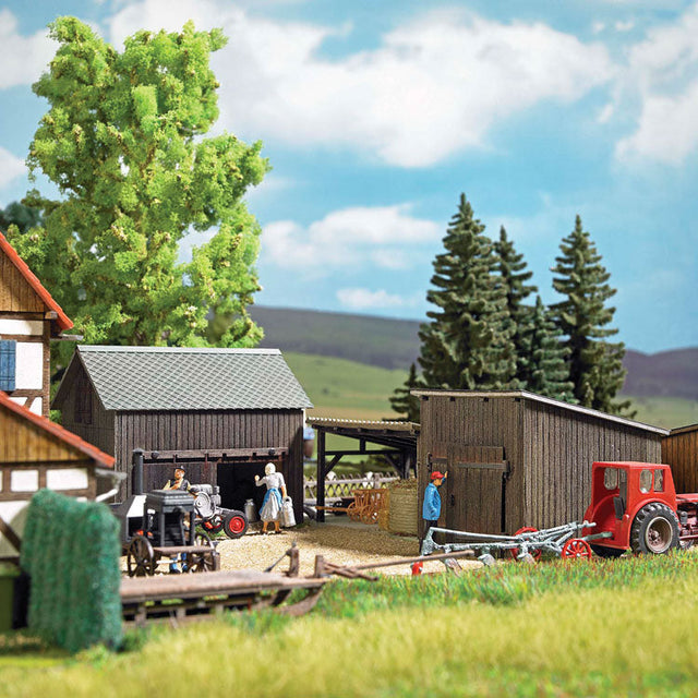 Wooden Sheds & Shelter -- Kit - 2 Sheds & Awning-1