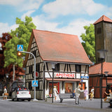 Buschheide, Germany, Half-Timber Pharmacy -- Laser-Cut Wood & Card Kit - 3-5/8 x 3-5/8 x 4-3/8"  9.1 x 9.3 x 11.1cm-1