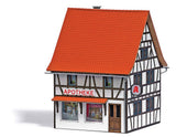 Buschheide, Germany, Half-Timber Pharmacy -- Laser-Cut Wood & Card Kit - 3-5/8 x 3-5/8 x 4-3/8"  9.1 x 9.3 x 11.1cm-2