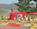 DLRG Diving Demonstration Container Scene -- Container, Steps, Picnic Benches, Tent-2