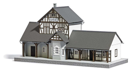 Ilfeld-Harz Half-Timber Train Depot -- Laser-Cut Wood Kit - 9-3/8 x 4-1/16 x 5-1/8"  23.8 x 10.3 x 13cm-4