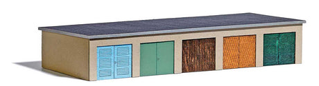 5-Stall Garage Block Complex -- Laser-Cut Kit - 6-7/8 x 2-7/8 x 1-3/16"  17.4 x 7.3 x 3cm-1