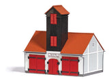 Jonaswalde Firehouse -- Laser-Cut Wood Kit - 4-1/16 x 2-7/8 x 4-1/16"  10.3 x 7.3 x 10.4cm-2