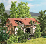 Dilapidated Half-Timber Freight Shed -- Laser-Cut Kit - 5 x 3-3/8 x 2-15/16"  12.8 x 8.5 x 7.4cm-1