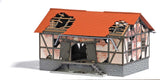 Dilapidated Half-Timber Freight Shed -- Laser-Cut Kit - 5 x 3-3/8 x 2-15/16"  12.8 x 8.5 x 7.4cm-2