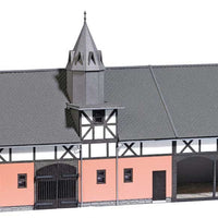 Sorga Riding Stables -- Laser-Cut Wood Kit - 12-3/16 x 4-5/8 x 5-3/4"  31 x 11.7 x 14.7cm