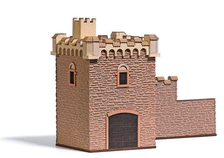 Carl Benz Garage with Wall -- Laser-Cut Kit - Garage: 2-3/4 x 2-3/4 x 4-7/16"  7 x 7 x 11.2cm-2