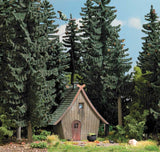 Witch's Cottage with Flying Witch -- Laser-Cut Wood Kit - 2-1/2 x 2 x 2-11/16"  6.4 x 5.2 x 6.8cm-1