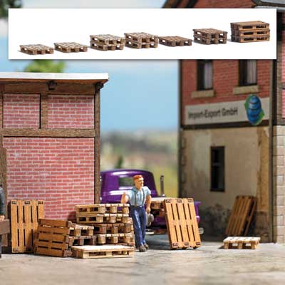 Wood Pallets - Laser-Cut Wood Kit -- pkg(12)